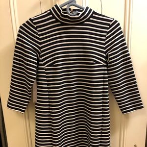 Anthropologie navy striped dress